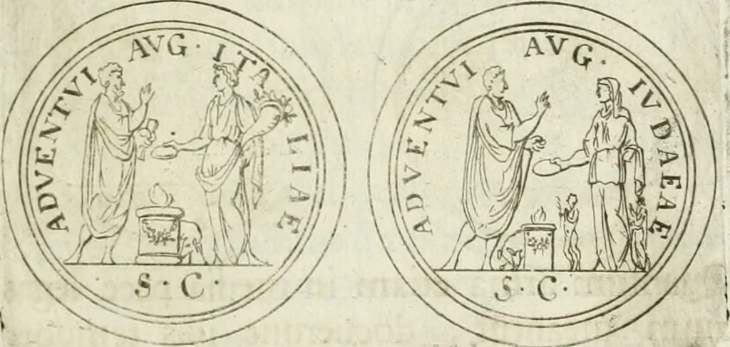 An illustration from Thesaurus numismatum e musaeo Caroli Patini, 1672, leaf 180
