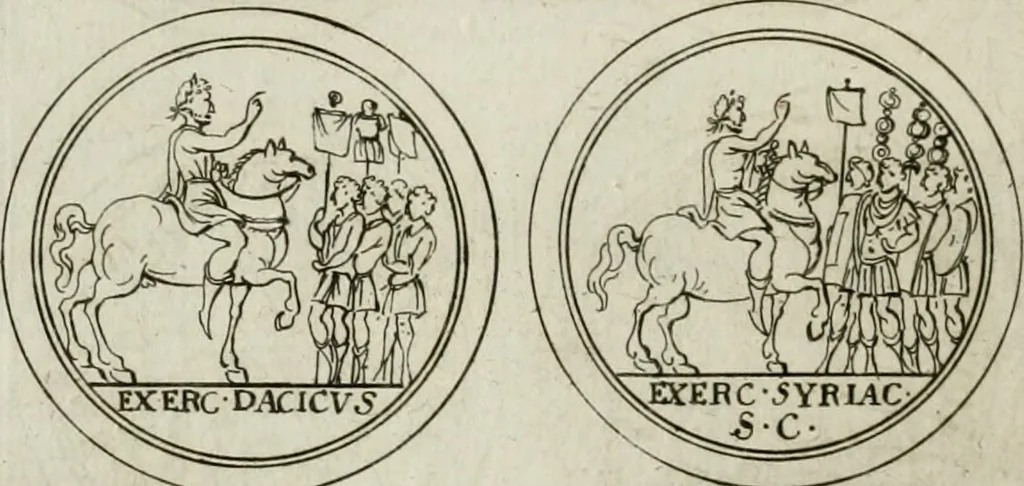 An illustration from Thesaurus numismatum e musaeo Caroli Patini, 1672, leaf 181