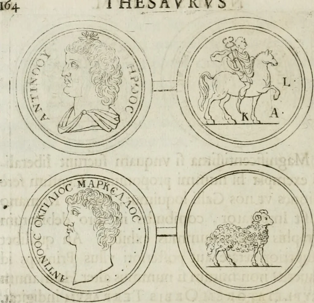 An illustration from Thesaurus numismatum e musaeo Caroli Patini, 1672, leaf 183