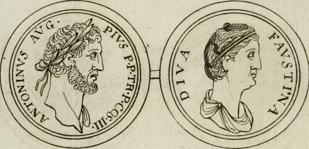 An illustration from Thesaurus numismatum e musaeo Caroli Patini, 1672, leaf 185