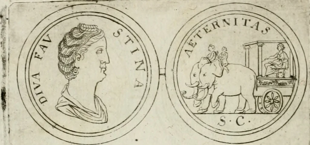 An illustration from Thesaurus numismatum e musaeo Caroli Patini, 1672, leaf 187