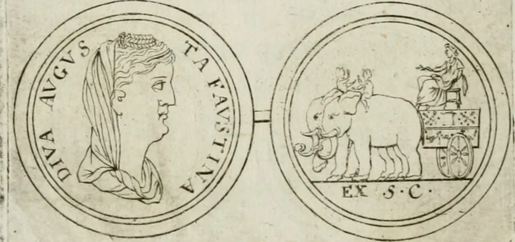 An illustration from Thesaurus numismatum e musaeo Caroli Patini, 1672, leaf 187