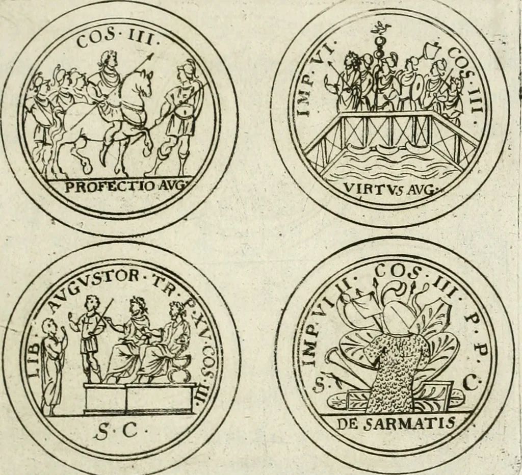 An illustration from Thesaurus numismatum e musaeo Caroli Patini, 1672, leaf 188