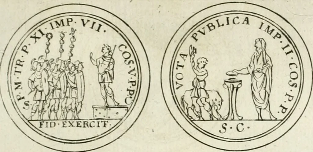 An illustration from Thesaurus numismatum e musaeo Caroli Patini, 1672, leaf 194