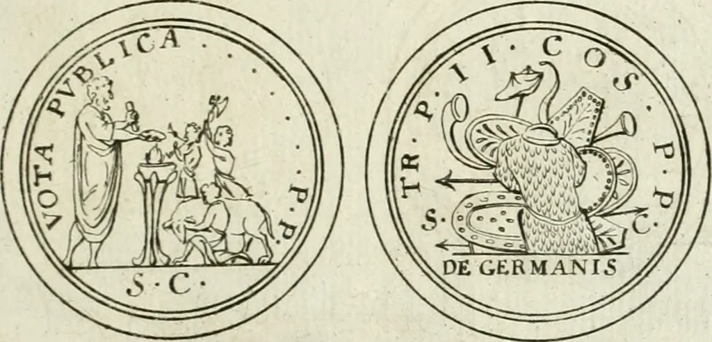 An illustration from Thesaurus numismatum e musaeo Caroli Patini, 1672, leaf 194