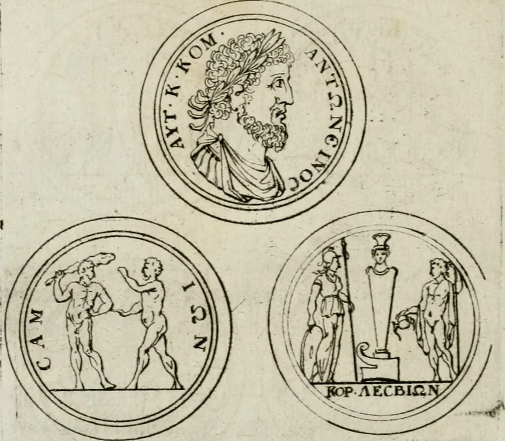 An illustration from Thesaurus numismatum e musaeo Caroli Patini, 1672, leaf 195