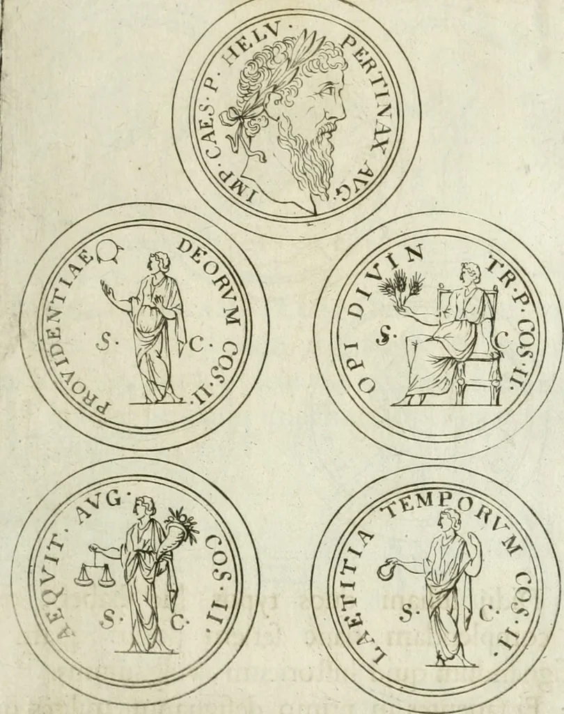 An illustration from Thesaurus numismatum e musaeo Caroli Patini, 1672, leaf 196