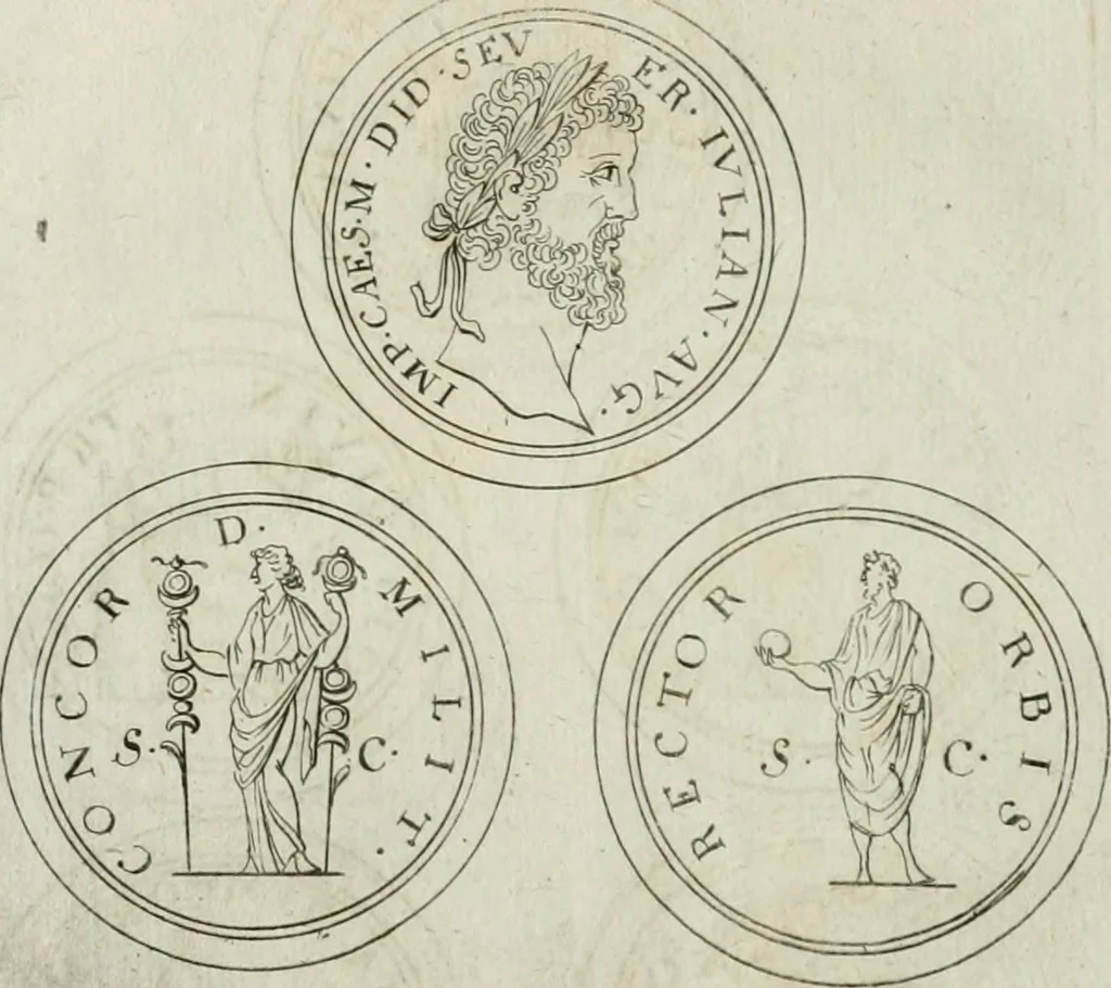 An illustration from Thesaurus numismatum e musaeo Caroli Patini, 1672, leaf 197