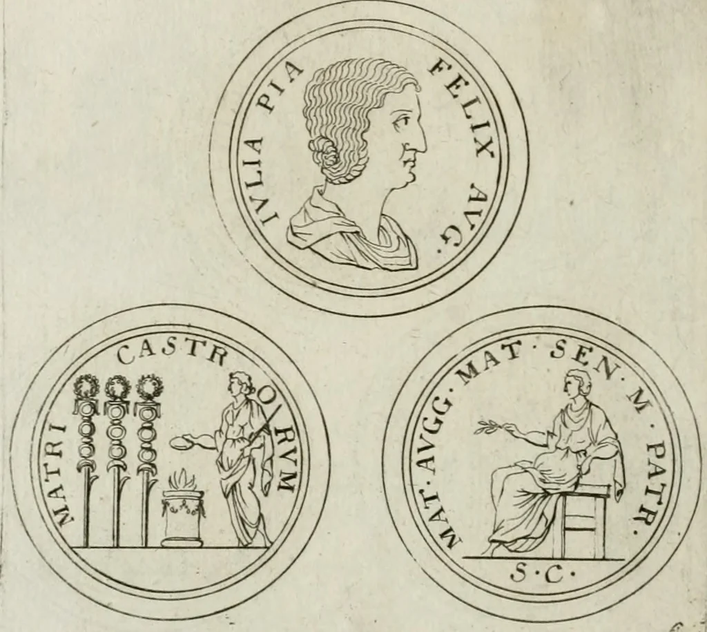 An illustration from Thesaurus numismatum e musaeo Caroli Patini, 1672, leaf 203