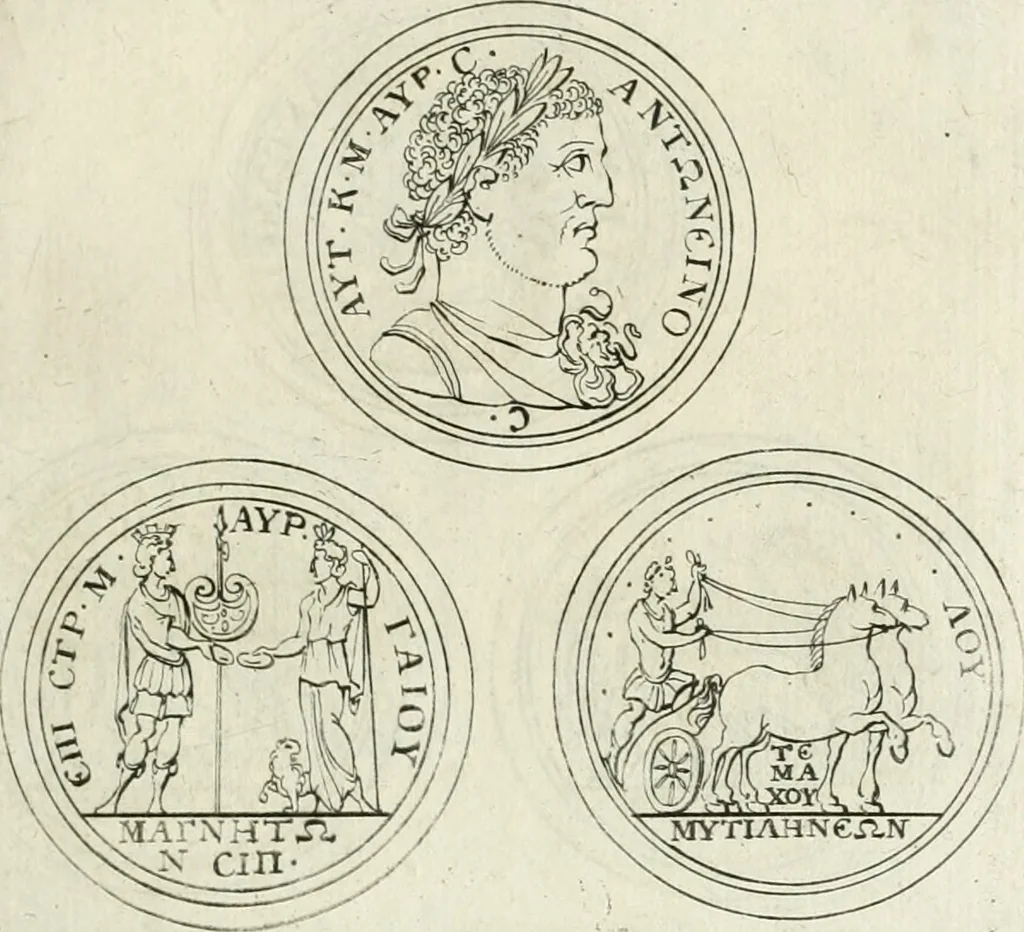 An illustration from Thesaurus numismatum e musaeo Caroli Patini, 1672, leaf 206