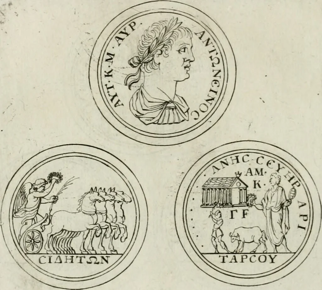 An illustration from Thesaurus numismatum e musaeo Caroli Patini, 1672, leaf 207