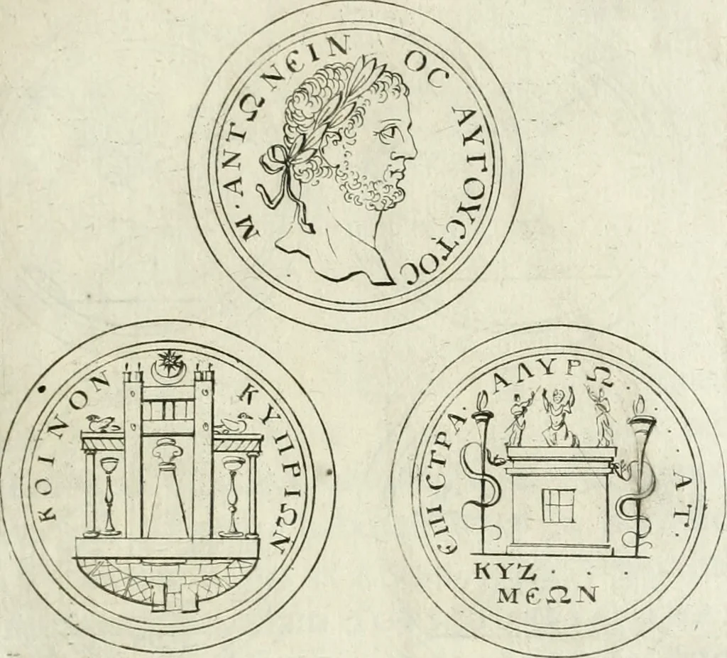 An illustration from Thesaurus numismatum e musaeo Caroli Patini, 1672, leaf 208