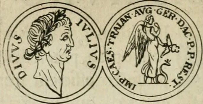 An illustration from Thesaurus numismatum e musaeo Caroli Patini, 1672, leaf 21