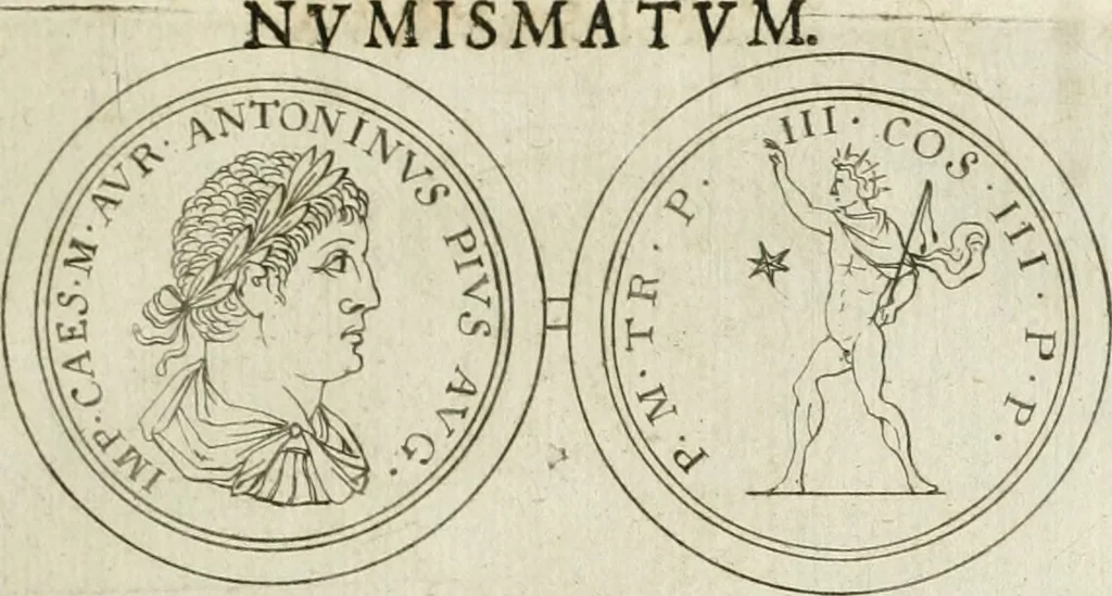 An illustration from Thesaurus numismatum e musaeo Caroli Patini, 1672, leaf 212