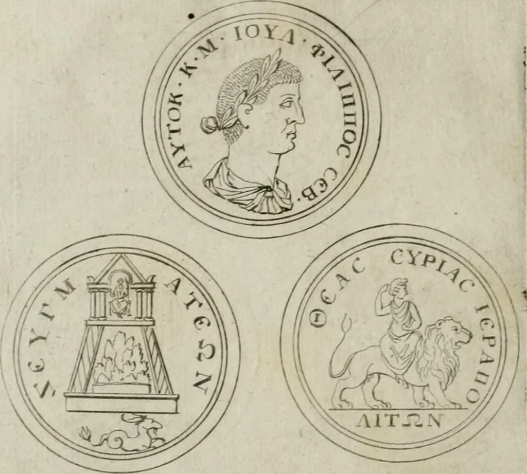 An illustration from Thesaurus numismatum e musaeo Caroli Patini, 1672, leaf 219