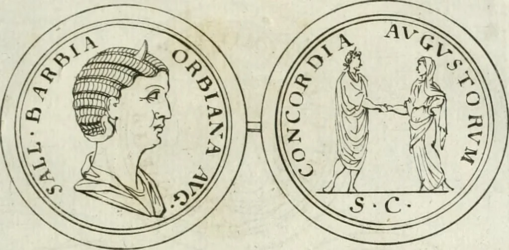 An illustration from Thesaurus numismatum e musaeo Caroli Patini, 1672, leaf 220