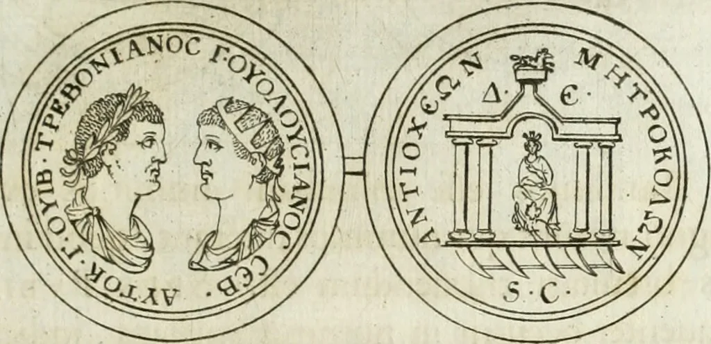 An illustration from Thesaurus numismatum e musaeo Caroli Patini, 1672, leaf 220