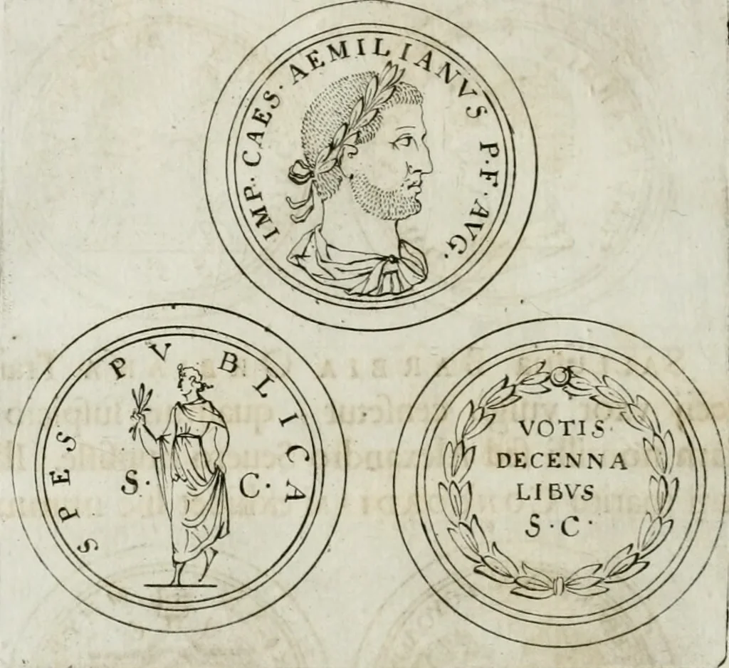 An illustration from Thesaurus numismatum e musaeo Caroli Patini, 1672, leaf 221