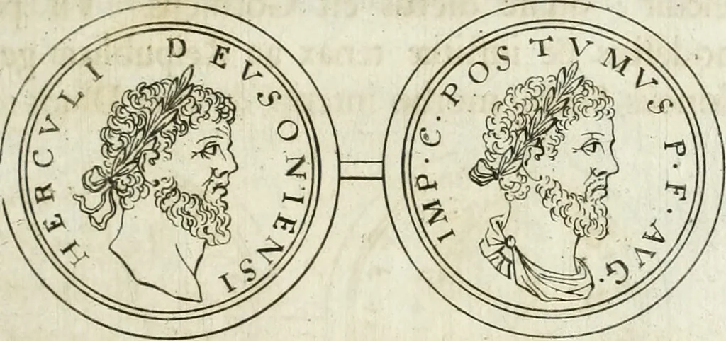 An illustration from Thesaurus numismatum e musaeo Caroli Patini, 1672, leaf 222