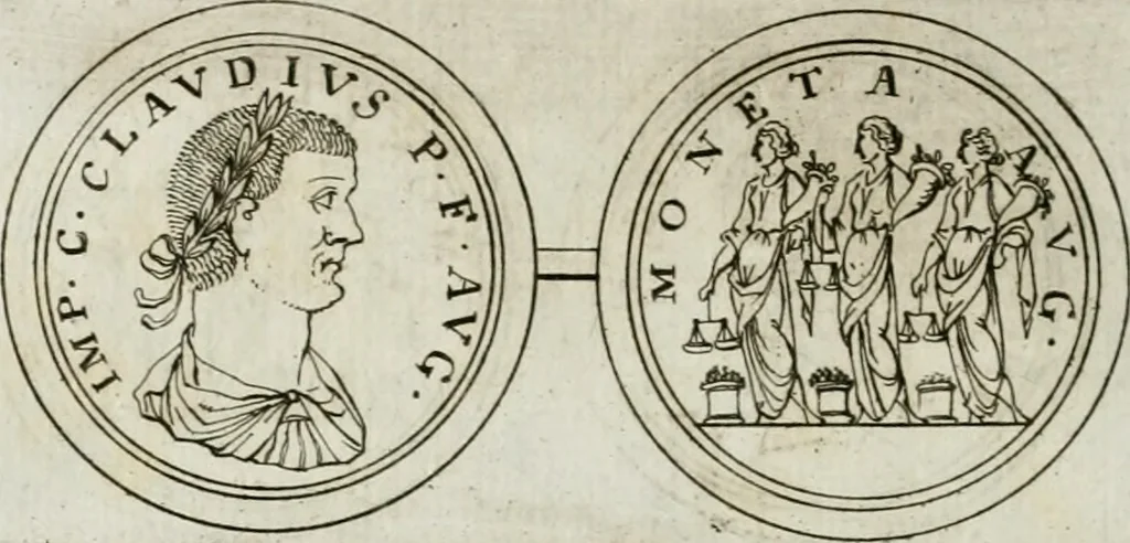 An illustration from Thesaurus numismatum e musaeo Caroli Patini, 1672, leaf 223