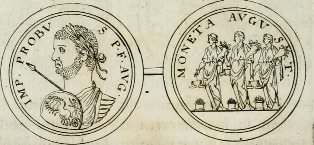 An illustration from Thesaurus numismatum e musaeo Caroli Patini, 1672, leaf 223