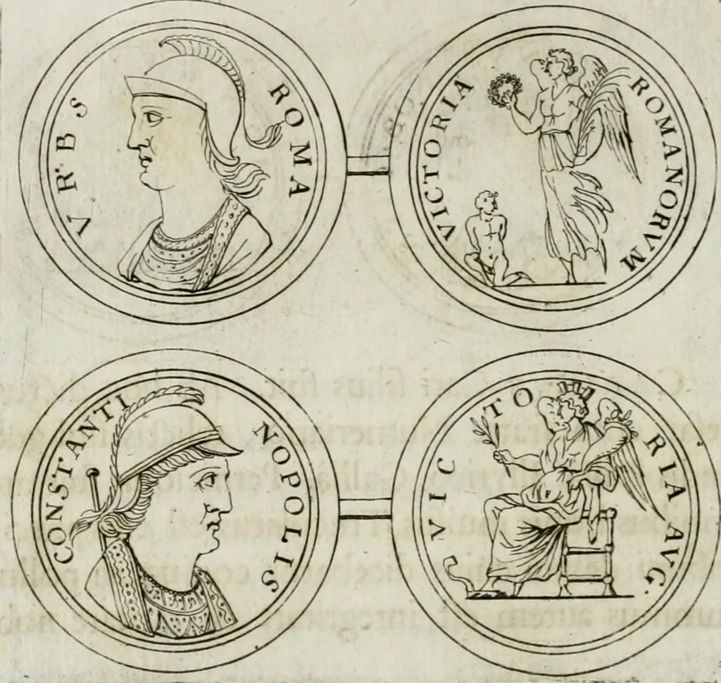 An illustration from Thesaurus numismatum e musaeo Caroli Patini, 1672, leaf 225