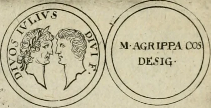 An illustration from Thesaurus numismatum e musaeo Caroli Patini, 1672, leaf 23