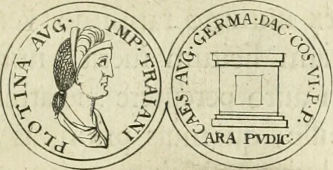 An illustration from Thesaurus numismatum e musaeo Caroli Patini, 1672, leaf 28