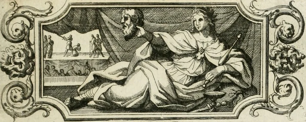 An illustration from Thesaurus numismatum e musaeo Caroli Patini, 1672, leaf 36