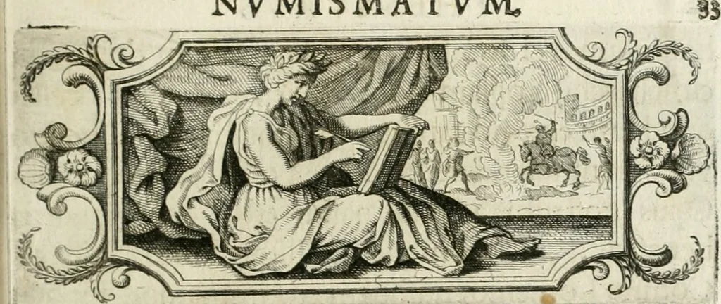 An illustration from Thesaurus numismatum e musaeo Caroli Patini, 1672, leaf 52