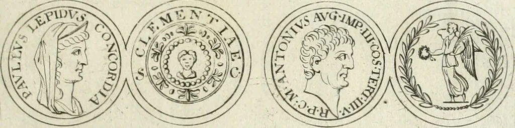 An illustration from Thesaurus numismatum e musaeo Caroli Patini, 1672, leaf 54