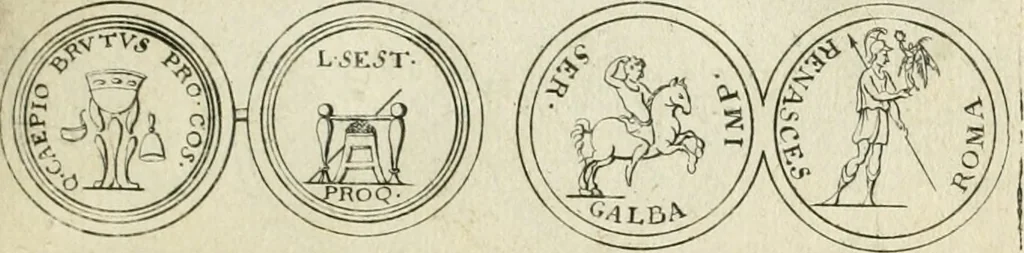 An illustration from Thesaurus numismatum e musaeo Caroli Patini, 1672, leaf 60