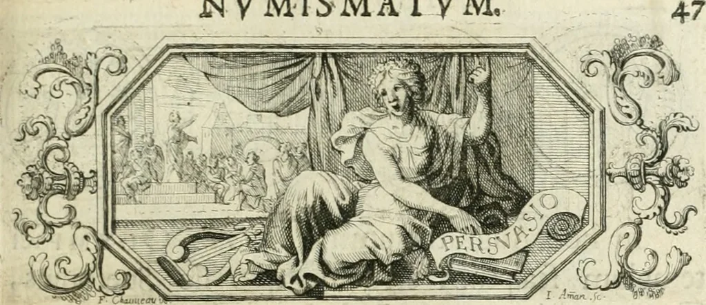 An illustration from Thesaurus numismatum e musaeo Caroli Patini, 1672, leaf 66