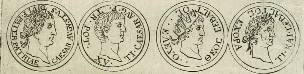 An illustration from Thesaurus numismatum e musaeo Caroli Patini, 1672, leaf 70
