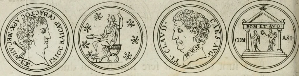 An illustration from Thesaurus numismatum e musaeo Caroli Patini, 1672, leaf 71