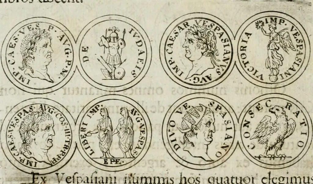 An illustration from Thesaurus numismatum e musaeo Caroli Patini, 1672, leaf 77
