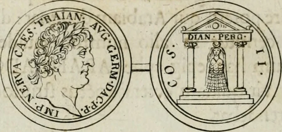 An illustration from Thesaurus numismatum e musaeo Caroli Patini, 1672, leaf 83