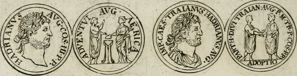 An illustration from Thesaurus numismatum e musaeo Caroli Patini, 1672, leaf 87