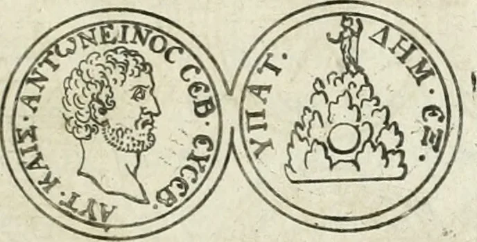 An illustration from Thesaurus numismatum e musaeo Caroli Patini, 1672, leaf 88
