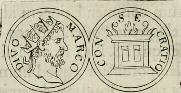 An illustration from Thesaurus numismatum e musaeo Caroli Patini, 1672, leaf 91