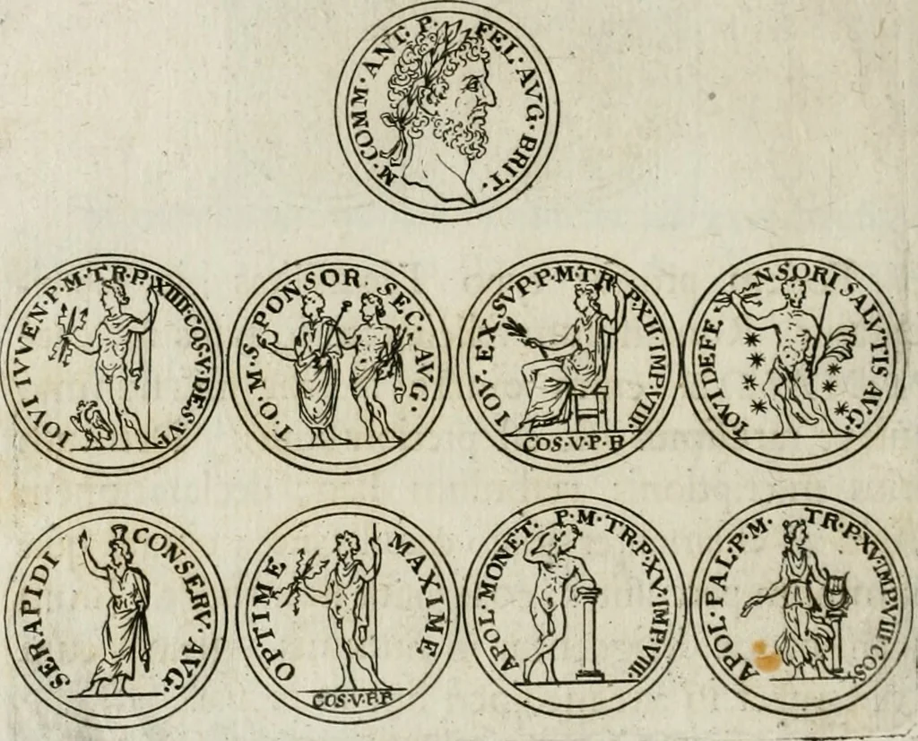An illustration from Thesaurus numismatum e musaeo Caroli Patini, 1672, leaf 93