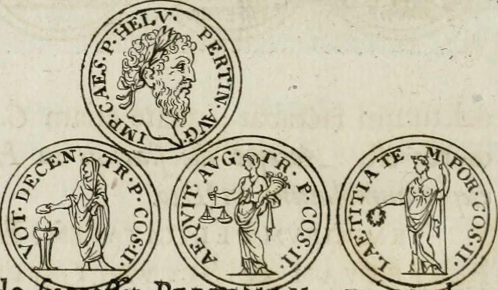 An illustration from Thesaurus numismatum e musaeo Caroli Patini, 1672, leaf 95