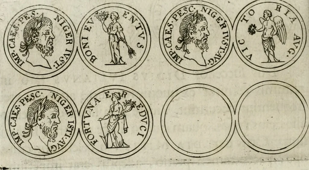 An illustration from Thesaurus numismatum e musaeo Caroli Patini, 1672, leaf 97
