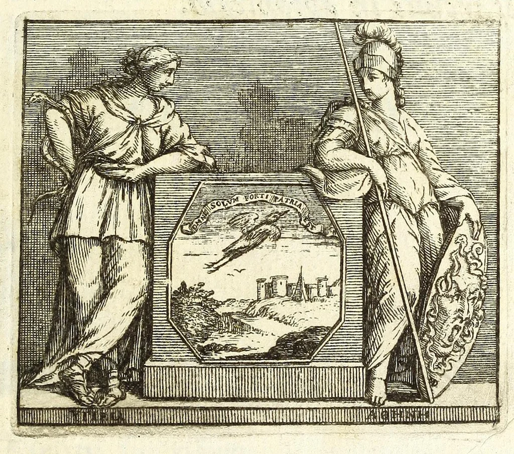 An illustration from Thesaurus numismatum, antiquorum & recentiorum, ex auro, argento, & aere : ab illustriss. & excellentiss. D.D. Petro Mauroceno ... Serenissimae Reipublicae legatus, etc, 1683, leaf 7