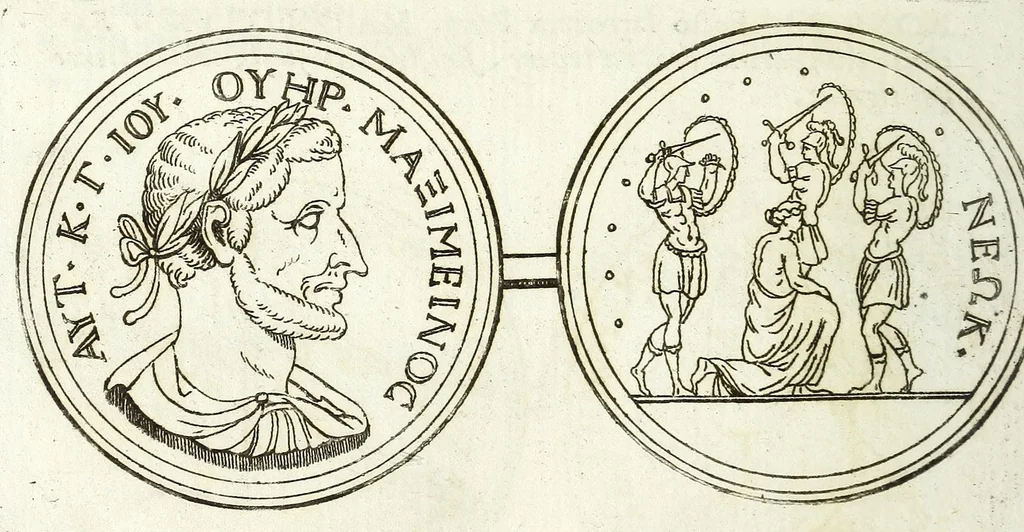 An illustration from Thesaurus numismatum, antiquorum & recentiorum, ex auro, argento, & aere : ab illustriss. & excellentiss. D.D. Petro Mauroceno ... Serenissimae Reipublicae legatus, etc, 1683, leaf 86