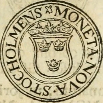 An illustration from Thesaurus nummorum sueo-gothicorum : studio indefesso Eliae Brenneri L. annorum spatio collectus, secundum seriem temporum dispositus, atqve e tenebris, cum commentatione in apricum prolatus ; accessit ejusdem auctoris Libellus de nummophylaciis Sveciae: de scriptoribus rei nummariae svethicae, atque de thesauris, seu variis vetustorum nummorum cumulis, passim per Sveoniam fortuito casu repertis, 1731, leaf 114