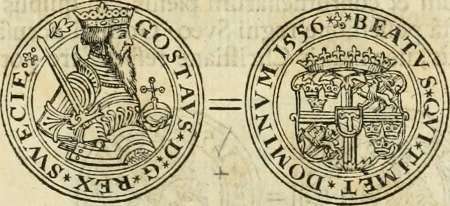 An illustration from Thesaurus nummorum sueo-gothicorum : studio indefesso Eliae Brenneri L. annorum spatio collectus, secundum seriem temporum dispositus, atqve e tenebris, cum commentatione in apricum prolatus ; accessit ejusdem auctoris Libellus de nummophylaciis Sveciae: de scriptoribus rei nummariae svethicae, atque de thesauris, seu variis vetustorum nummorum cumulis, passim per Sveoniam fortuito casu repertis, 1731, leaf 116