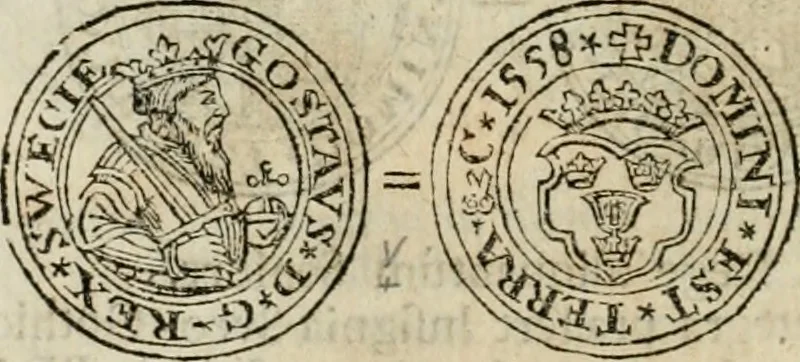 An illustration from Thesaurus nummorum sueo-gothicorum : studio indefesso Eliae Brenneri L. annorum spatio collectus, secundum seriem temporum dispositus, atqve e tenebris, cum commentatione in apricum prolatus ; accessit ejusdem auctoris Libellus de nummophylaciis Sveciae: de scriptoribus rei nummariae svethicae, atque de thesauris, seu variis vetustorum nummorum cumulis, passim per Sveoniam fortuito casu repertis, 1731, leaf 117