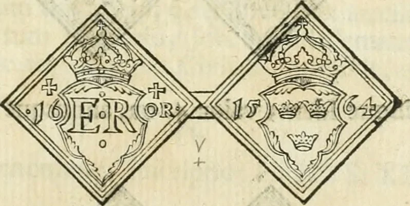 An illustration from Thesaurus nummorum sueo-gothicorum : studio indefesso Eliae Brenneri L. annorum spatio collectus, secundum seriem temporum dispositus, atqve e tenebris, cum commentatione in apricum prolatus ; accessit ejusdem auctoris Libellus de nummophylaciis Sveciae: de scriptoribus rei nummariae svethicae, atque de thesauris, seu variis vetustorum nummorum cumulis, passim per Sveoniam fortuito casu repertis, 1731, leaf 132