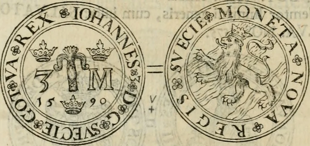 An illustration from Thesaurus nummorum sueo-gothicorum : studio indefesso Eliae Brenneri L. annorum spatio collectus, secundum seriem temporum dispositus, atqve e tenebris, cum commentatione in apricum prolatus ; accessit ejusdem auctoris Libellus de nummophylaciis Sveciae: de scriptoribus rei nummariae svethicae, atque de thesauris, seu variis vetustorum nummorum cumulis, passim per Sveoniam fortuito casu repertis, 1731, leaf 151